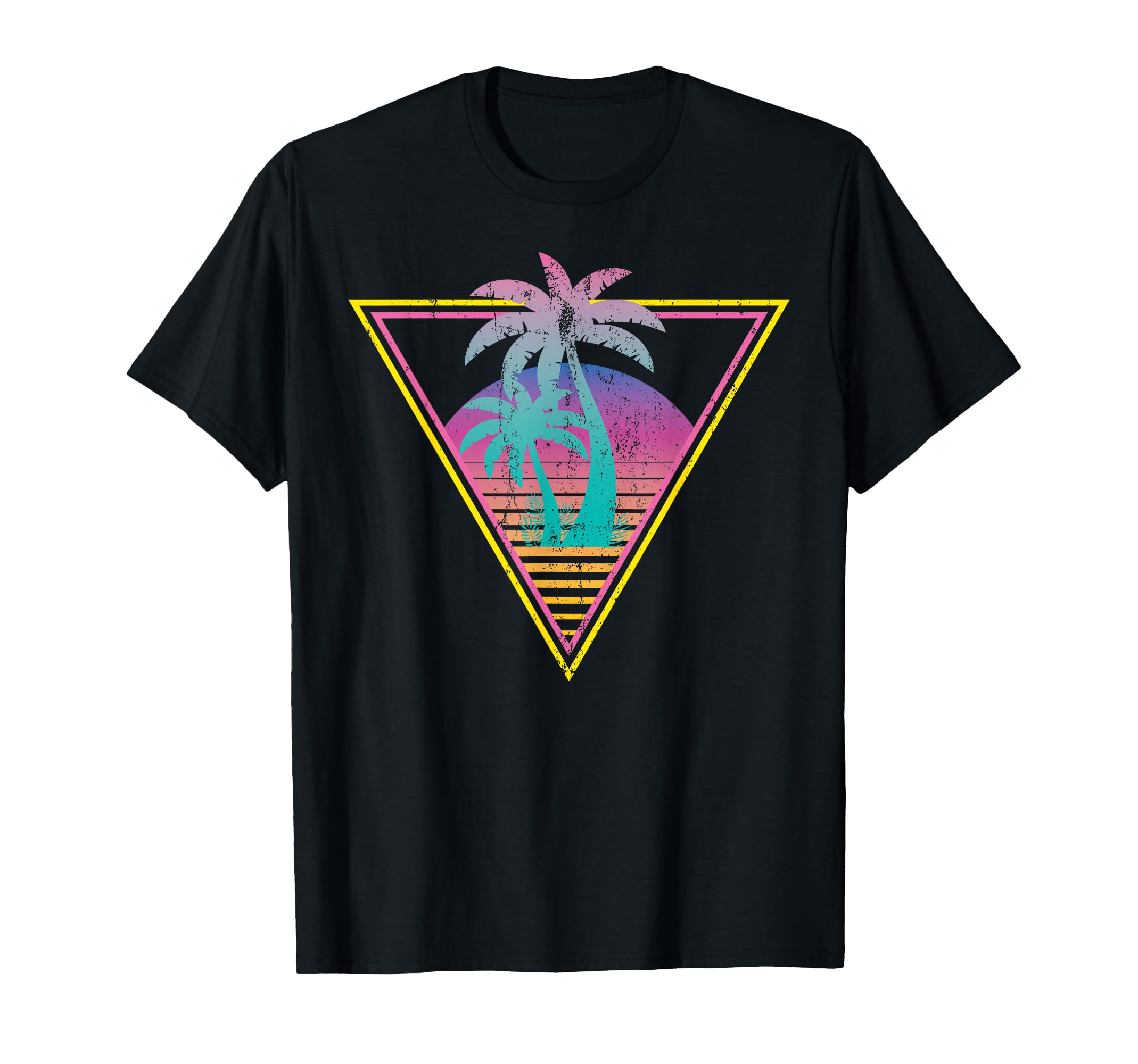 Sunset Palm Trees 80S Aesthetic 90S T-Shirt - Custom Art Print Men Women - T-Shirt, Sweatshirt, Hoodie