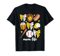 Half Baseball And Softball Mom Mama Life T-Shirt - Graphic Print Men Women - T-Shirt, Sweatshirt, Hoodie