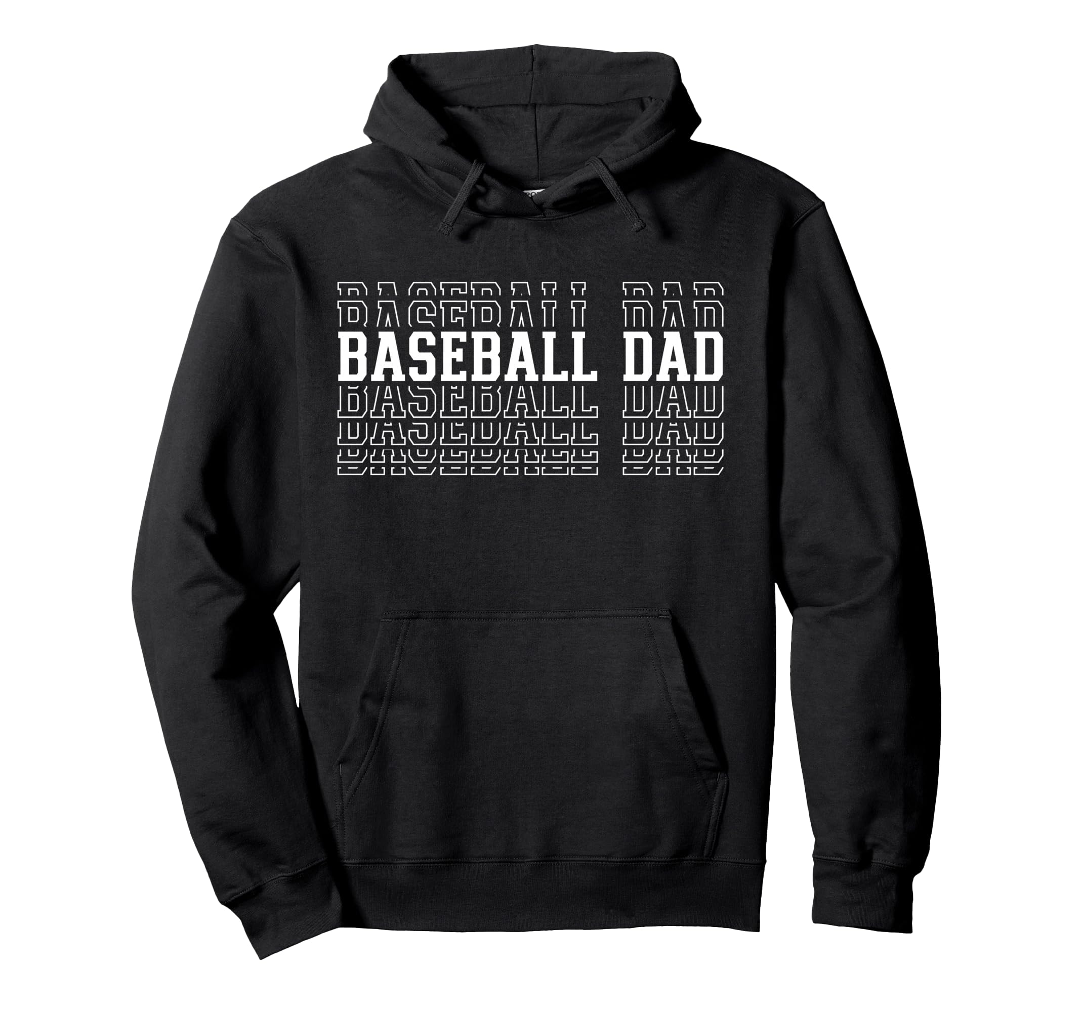 Baseball Dad Funny Layered Text Hoodie - Aesthetic Graphic Men Women - T-Shirt, Sweatshirt, Hoodie