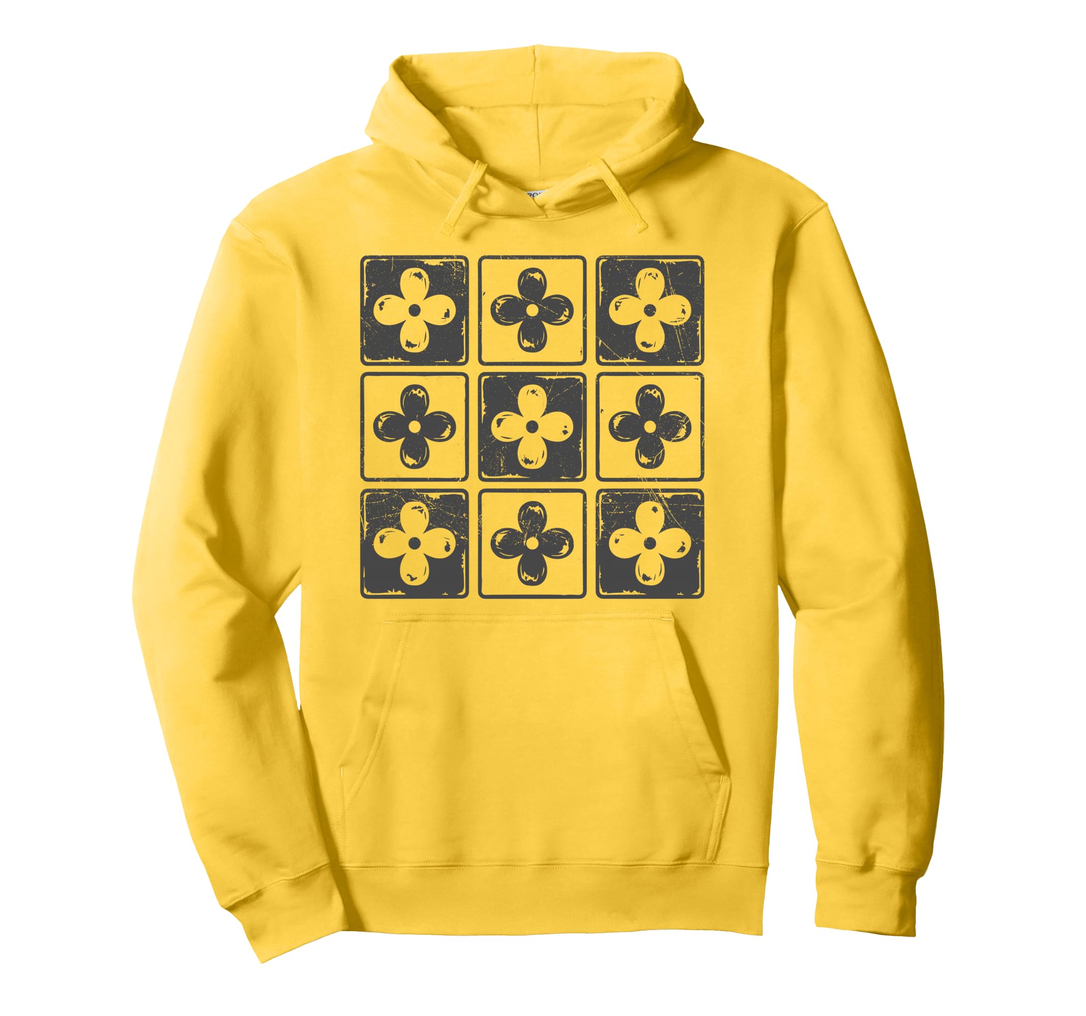 Colorful Checkered Flowers Tees Boho Hoodie - Novelty Apparel Unisex - T-Shirt, Sweatshirt, Hoodie