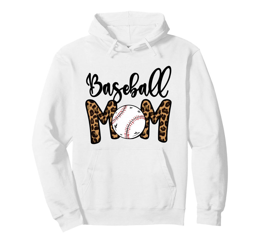 Funny Baseball Mom Leopard Softball Mom Hoodie - Fun Novelty Design Unisex - T-Shirt, Sweatshirt, Hoodie