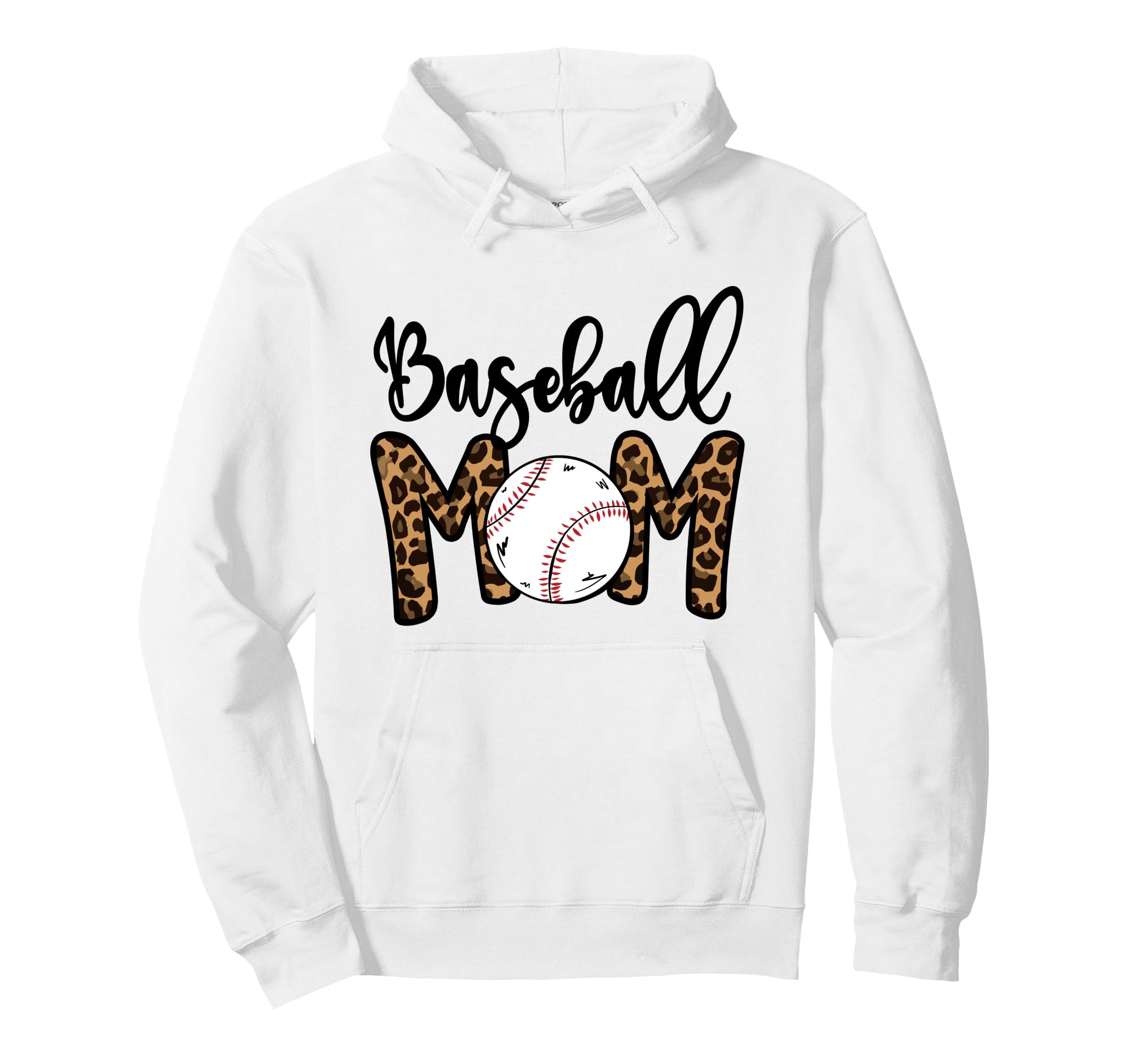 Funny Baseball Mom Leopard Softball Mom Hoodie - Fun Novelty Design Unisex - T-Shirt, Sweatshirt, Hoodie