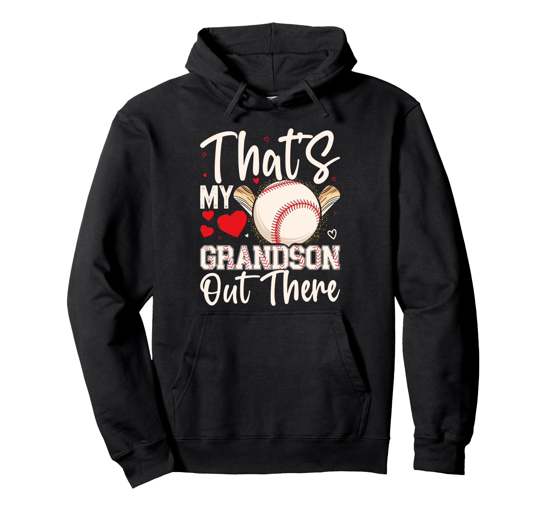 Thats My Grandson Out There Baseball Hoodie - Trendy Graphic Unisex - T-Shirt, Sweatshirt, Hoodie
