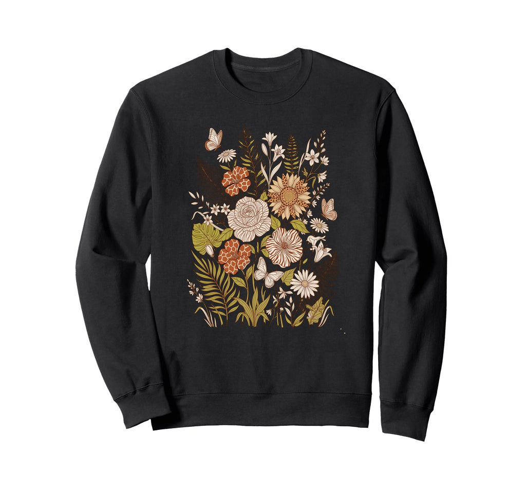 Floral Animal Butterfly Boho Flowers Sweatshirt - Streetwear Style Unisex - T-Shirt, Sweatshirt, Hoodie