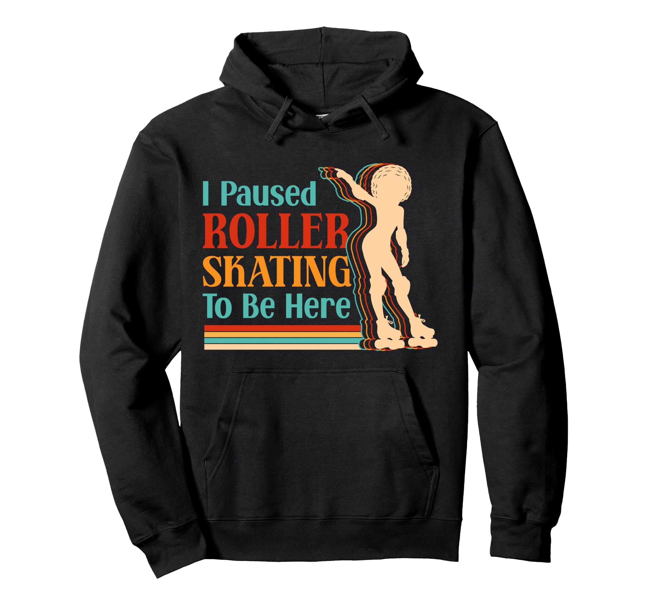 Roller Skating Skate 1970S Black Afro I Hoodie - Novelty Apparel Unisex - T-Shirt, Sweatshirt, Hoodie