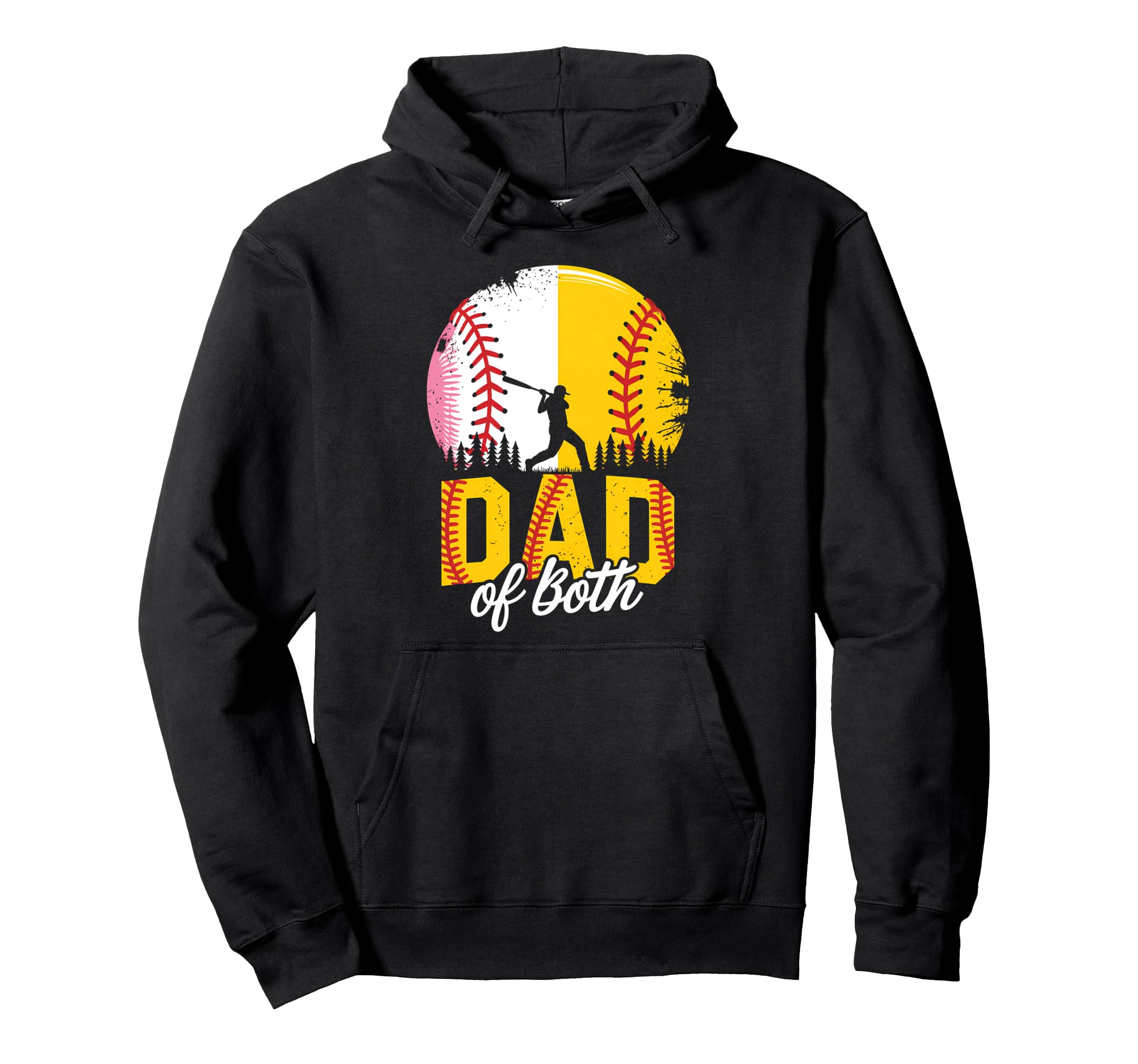Dad Both Baseball Softball Fathers Hoodie - Aesthetic Graphic for Adults - T-Shirt, Sweatshirt, Hoodie
