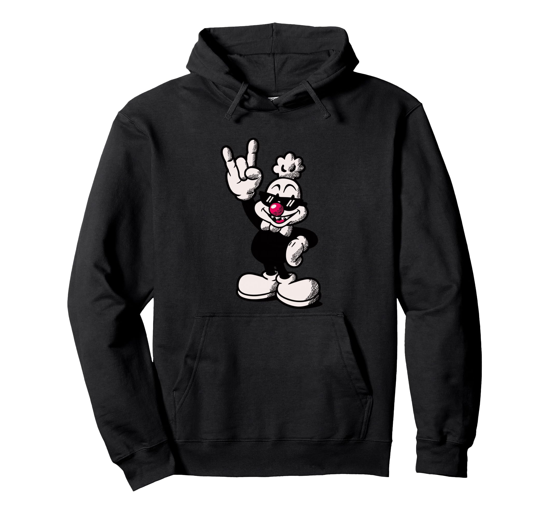 Cartoon Chicken Rooster Rock Hand Sign Hoodie - Novelty Apparel Unisex - T-Shirt, Sweatshirt, Hoodie
