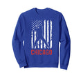 Chicago Illinois American Flag Baseball Sweatshirt - Unique Graphic Unisex - T-Shirt, Sweatshirt, Hoodie