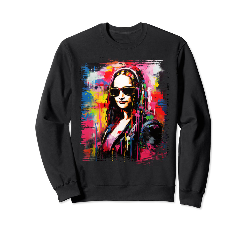 Funny Mona Lisa 90S Pop Art Graffiti Sweatshirt - Trendy Graphic Men Women - T-Shirt, Sweatshirt, Hoodie