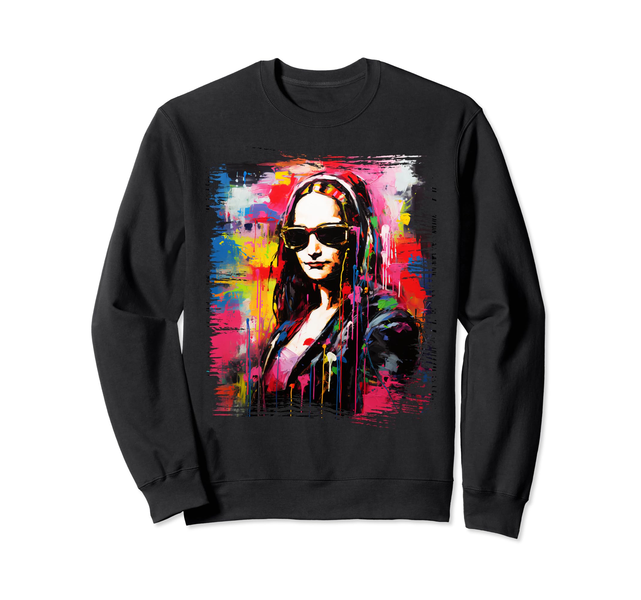 Funny Mona Lisa 90S Pop Art Graffiti Sweatshirt - Trendy Graphic Men Women - T-Shirt, Sweatshirt, Hoodie