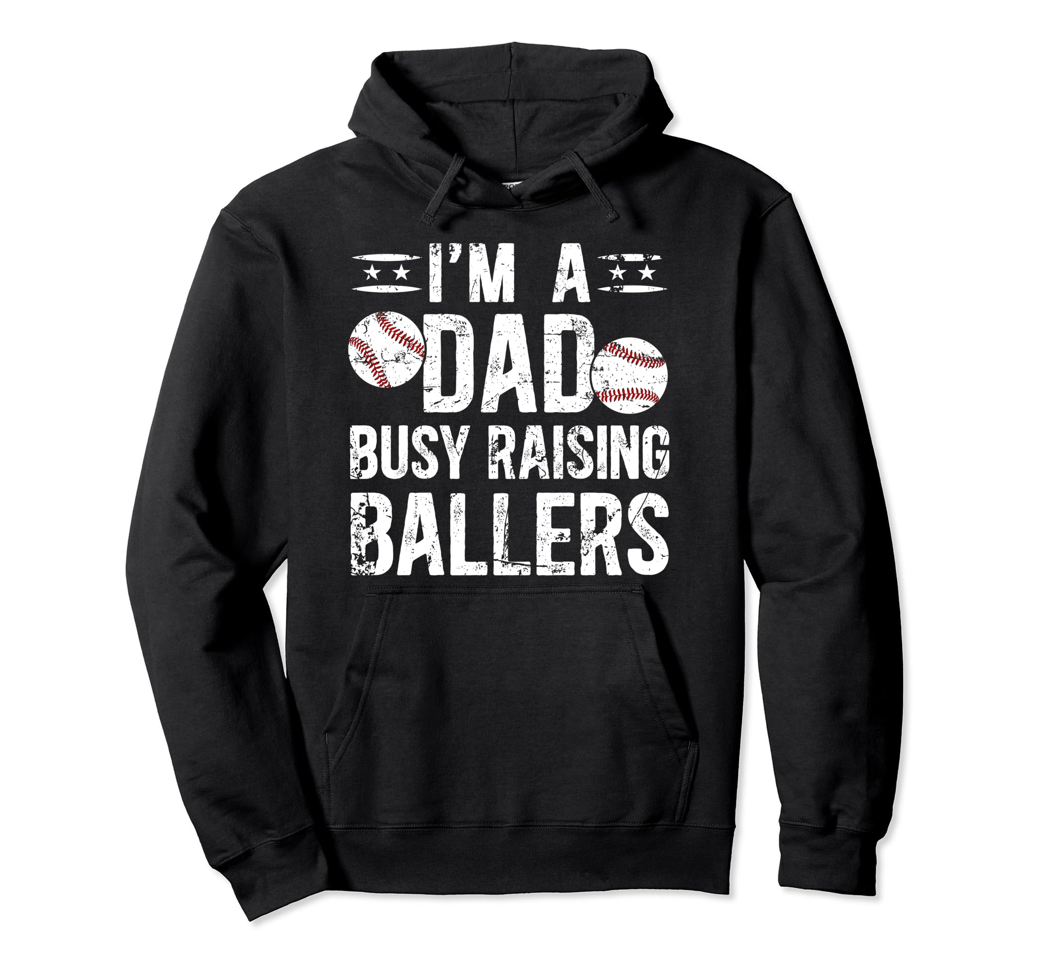 Busy Raising Ballers Baseball Dad Hoodie - Minimalist Print for Adults - T-Shirt, Sweatshirt, Hoodie