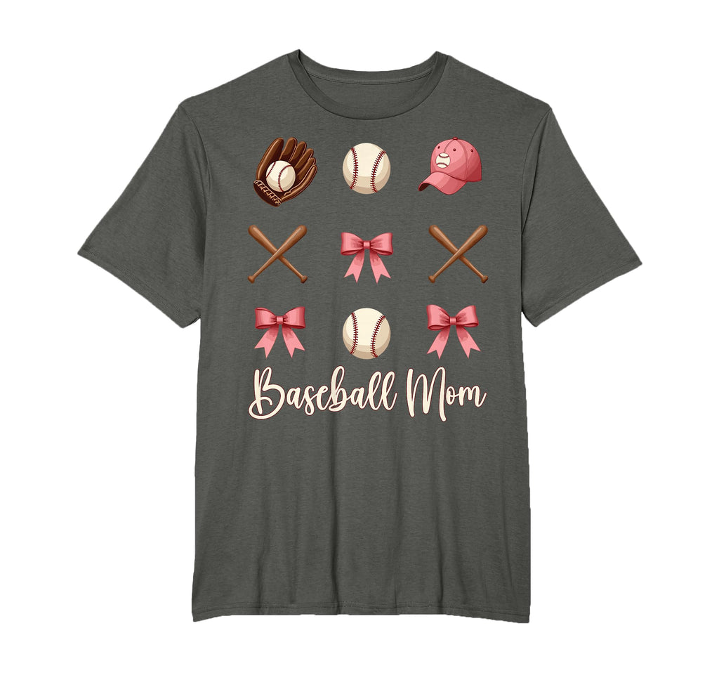 Baseball Mom Funny Coquette Bow T-Shirt - Custom Art Print for Adults - T-Shirt, Sweatshirt, Hoodie