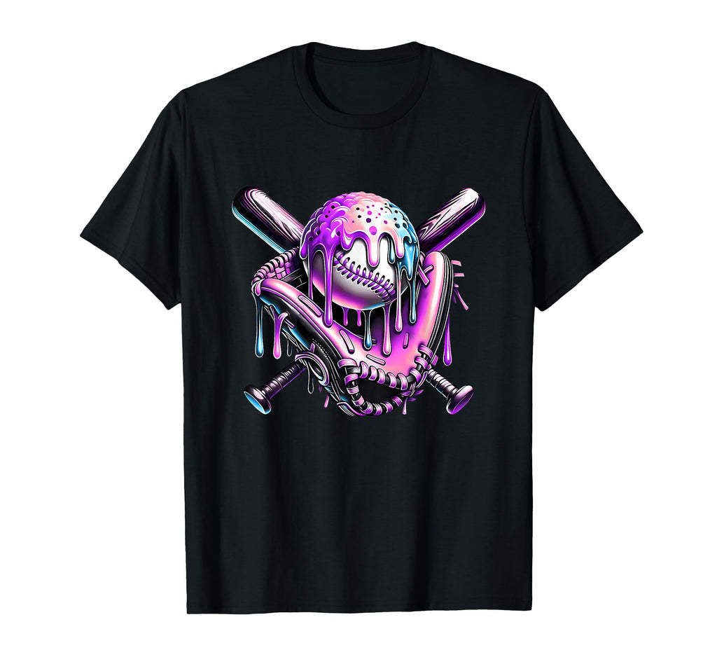 Baseball Drip Ice Cream Respect Drip T-Shirt - Custom Art Print Unisex - T-Shirt, Sweatshirt, Hoodie