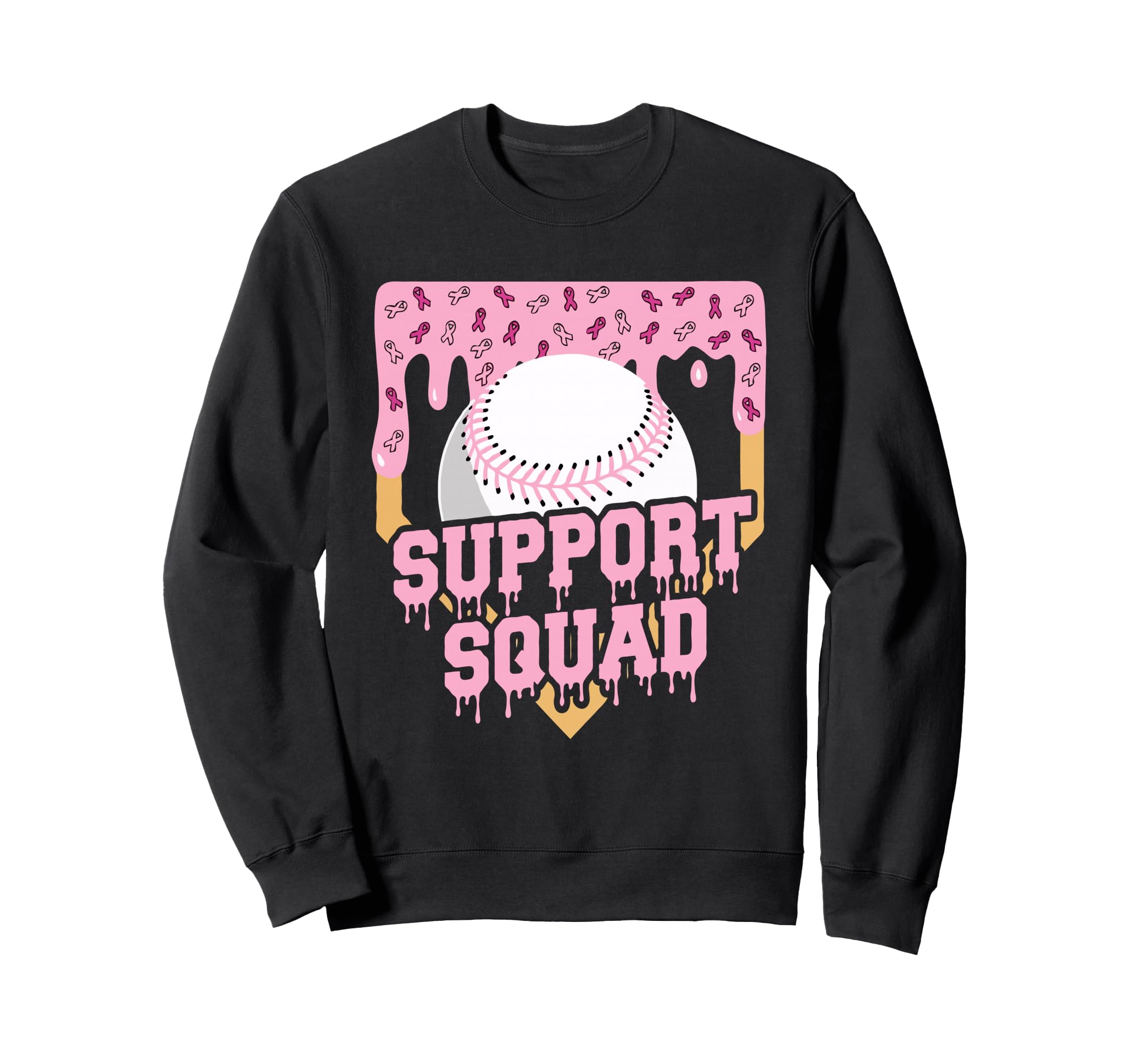 Baseball Drip Ice Cream Breast Cancer Sweatshirt - Graphic Print Men Women - T-Shirt, Sweatshirt, Hoodie