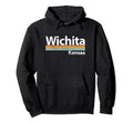 Wichita Kansas Worn Stripes Hoodie - Minimalist Print for Adults - T-Shirt, Sweatshirt, Hoodie