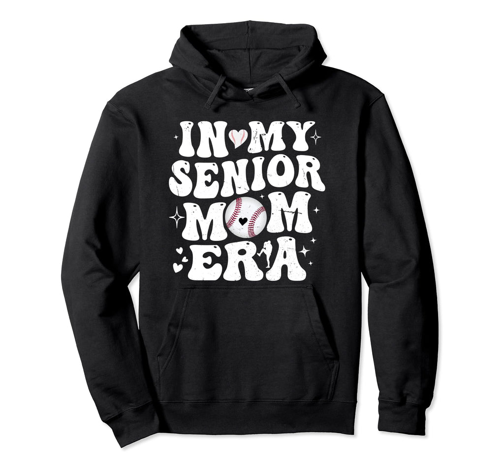 My Senior Mom Era Class 2024 Groovy Hoodie - Novelty Apparel for Adults - T-Shirt, Sweatshirt, Hoodie