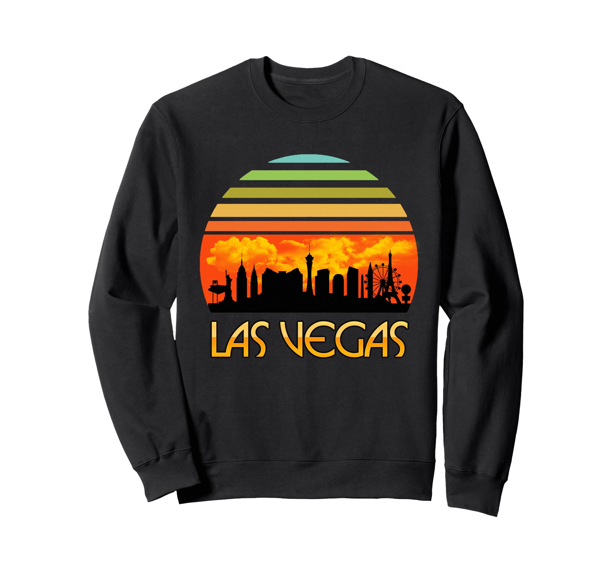 Sunset Downtown Las Vegas Skyline Sweatshirt - Streetwear Style for Adults - T-Shirt, Sweatshirt, Hoodie
