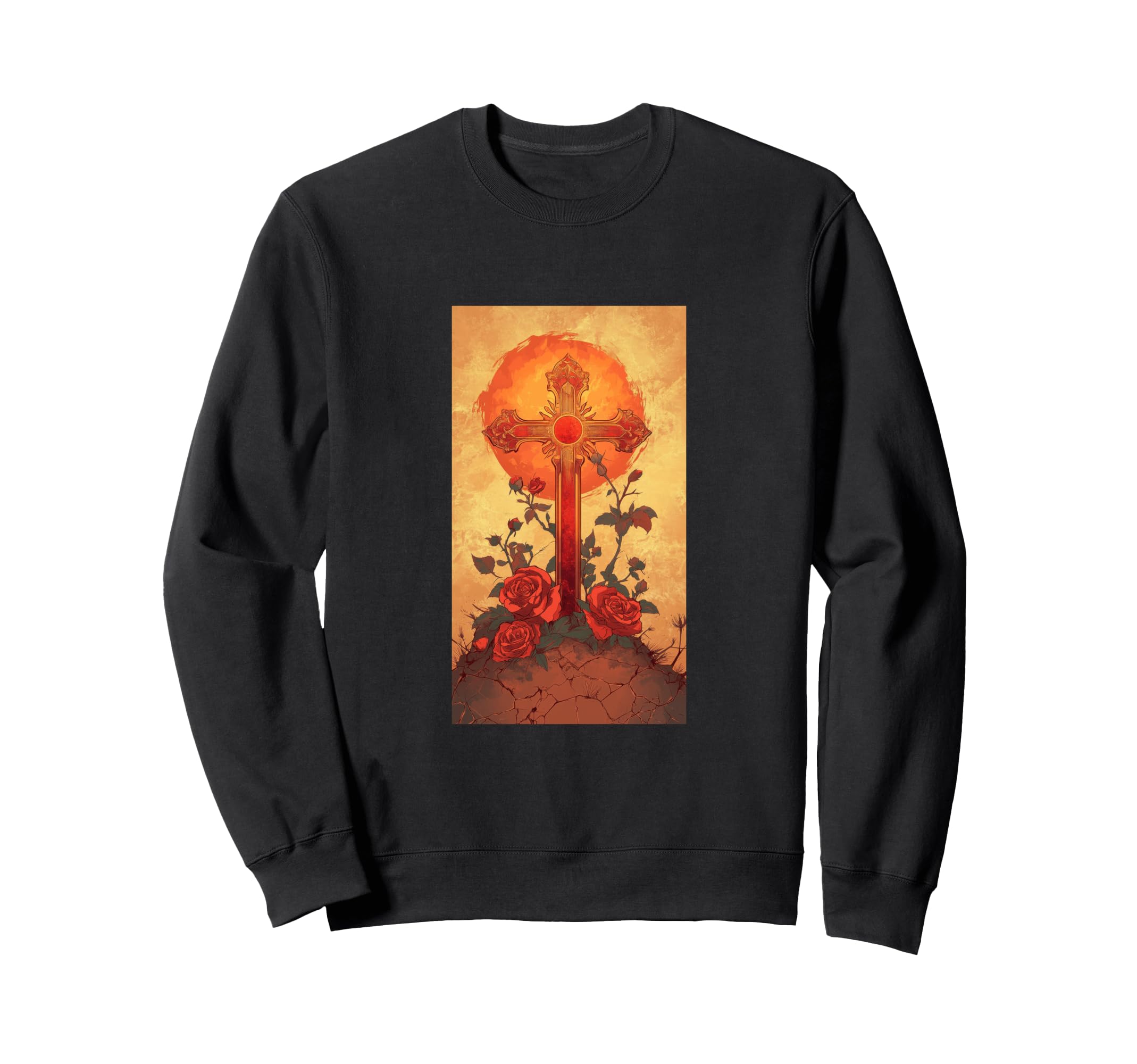 Gothic Cross Grunge Aesthetic Y2K Sweatshirt - Aesthetic Graphic Men Women - T-Shirt, Sweatshirt, Hoodie