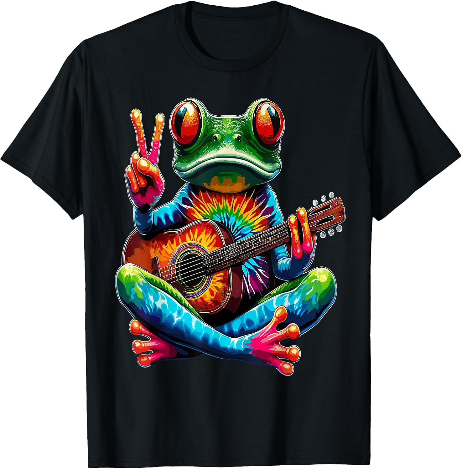 Funny Frog Playing Guitar - Adult & Kids T-Shirts, Sweatshirts & Hoodies apparel design preview 1