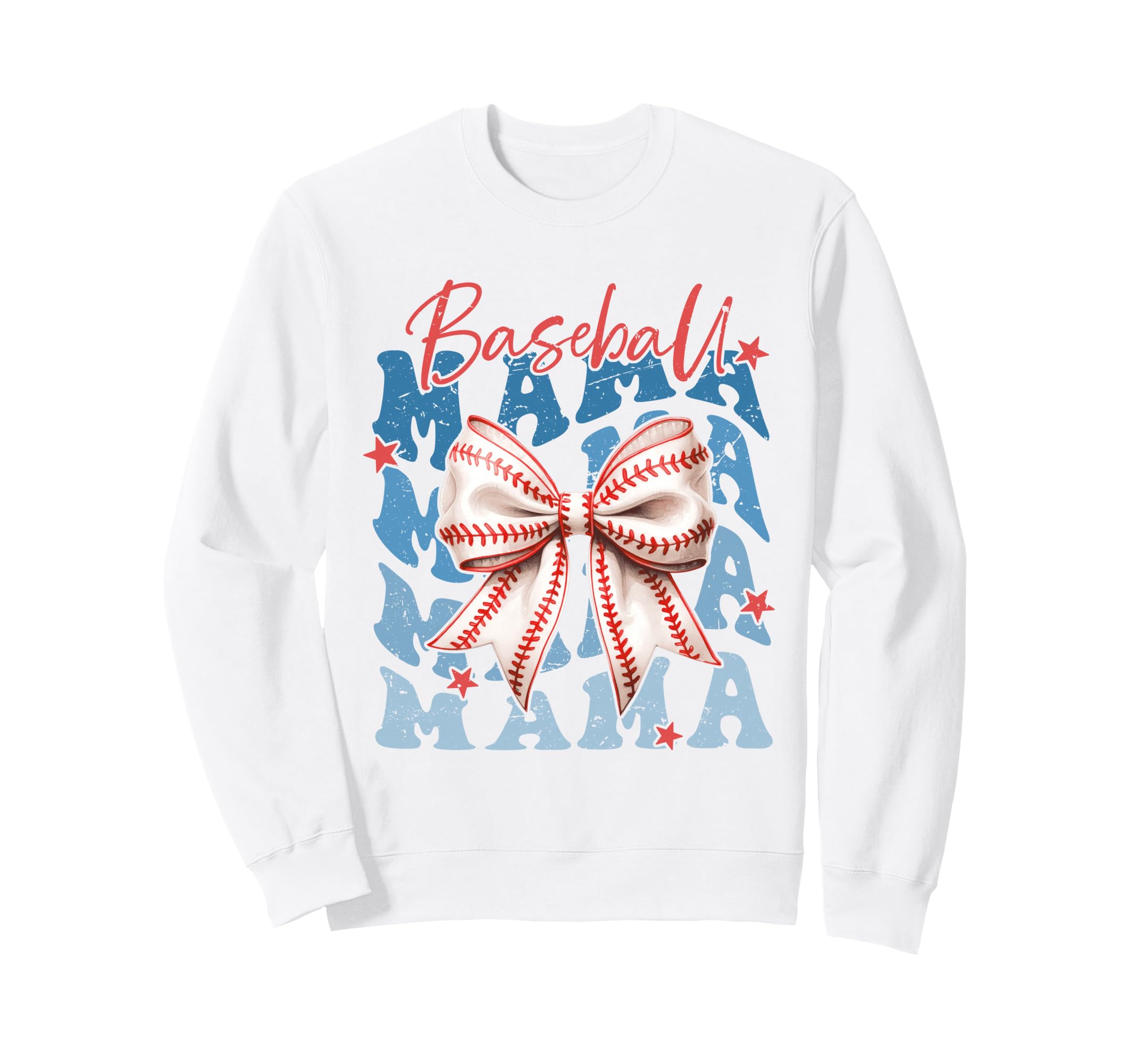 Baseball Mama Bow Stitches Sports Sweatshirt - Streetwear Style Men Women - T-Shirt, Sweatshirt, Hoodie