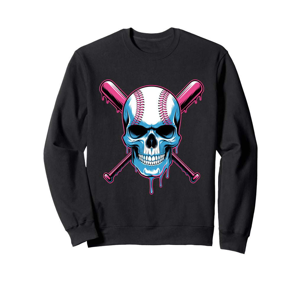 Baseball Ice Cream Dripping Sweatshirt - Minimalist Print for Adults - T-Shirt, Sweatshirt, Hoodie