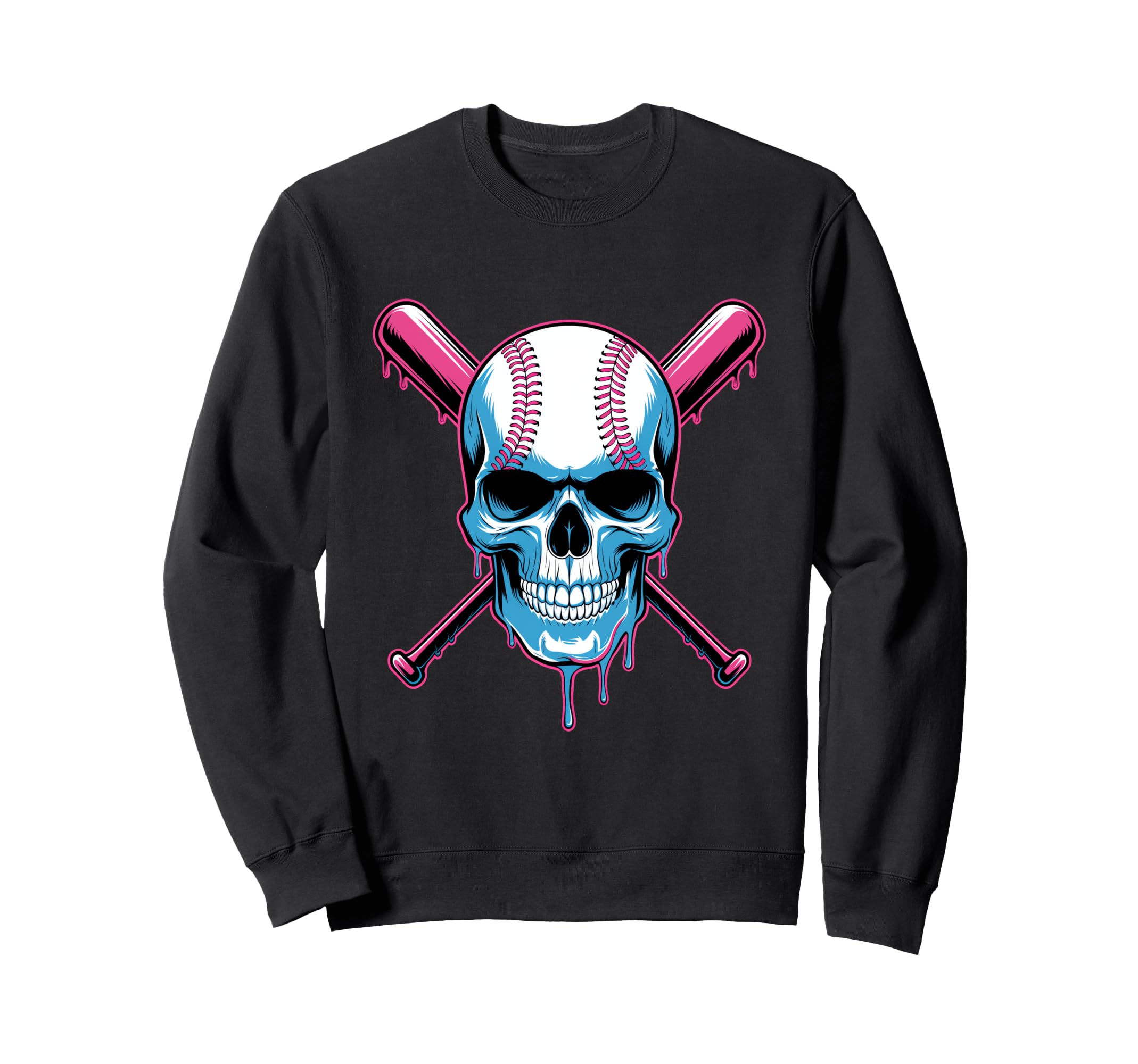 Baseball Ice Cream Dripping Sweatshirt - Minimalist Print for Adults - T-Shirt, Sweatshirt, Hoodie