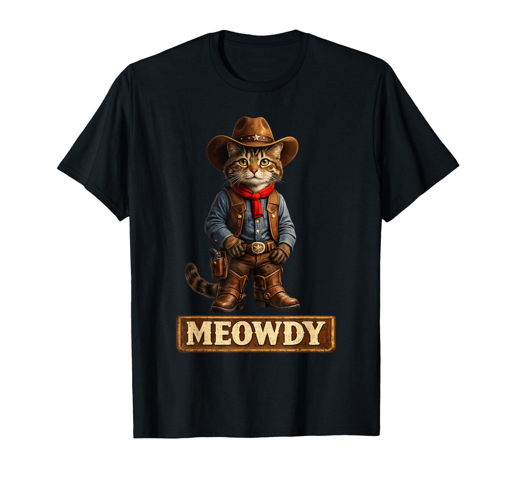 Meowdy Funny Country Side Cat Hat T-Shirt - Aesthetic Graphic Men Women - T-Shirt, Sweatshirt, Hoodie