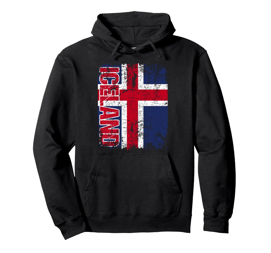 Iceland Flag Distressed Iceland Hoodie - Custom Art Print Unisex - T-Shirt, Sweatshirt, Hoodie
