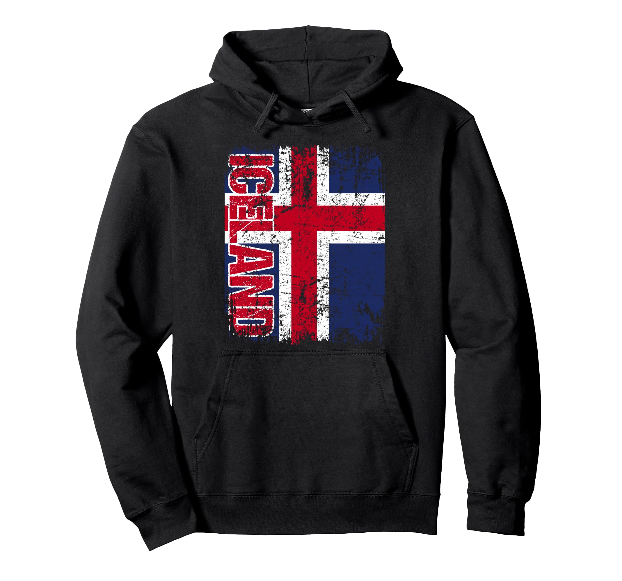Iceland Flag Distressed Iceland Hoodie - Custom Art Print Unisex - T-Shirt, Sweatshirt, Hoodie