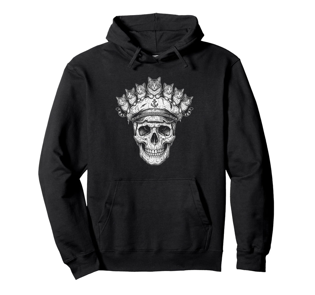 Skull Cat Skeleton Kitty Kitten Hoodie - Custom Art Print for Adults - T-Shirt, Sweatshirt, Hoodie
