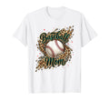 Bleached Softball Baseball Mom Leopard T-Shirt - Novelty Apparel Unisex - T-Shirt, Sweatshirt, Hoodie