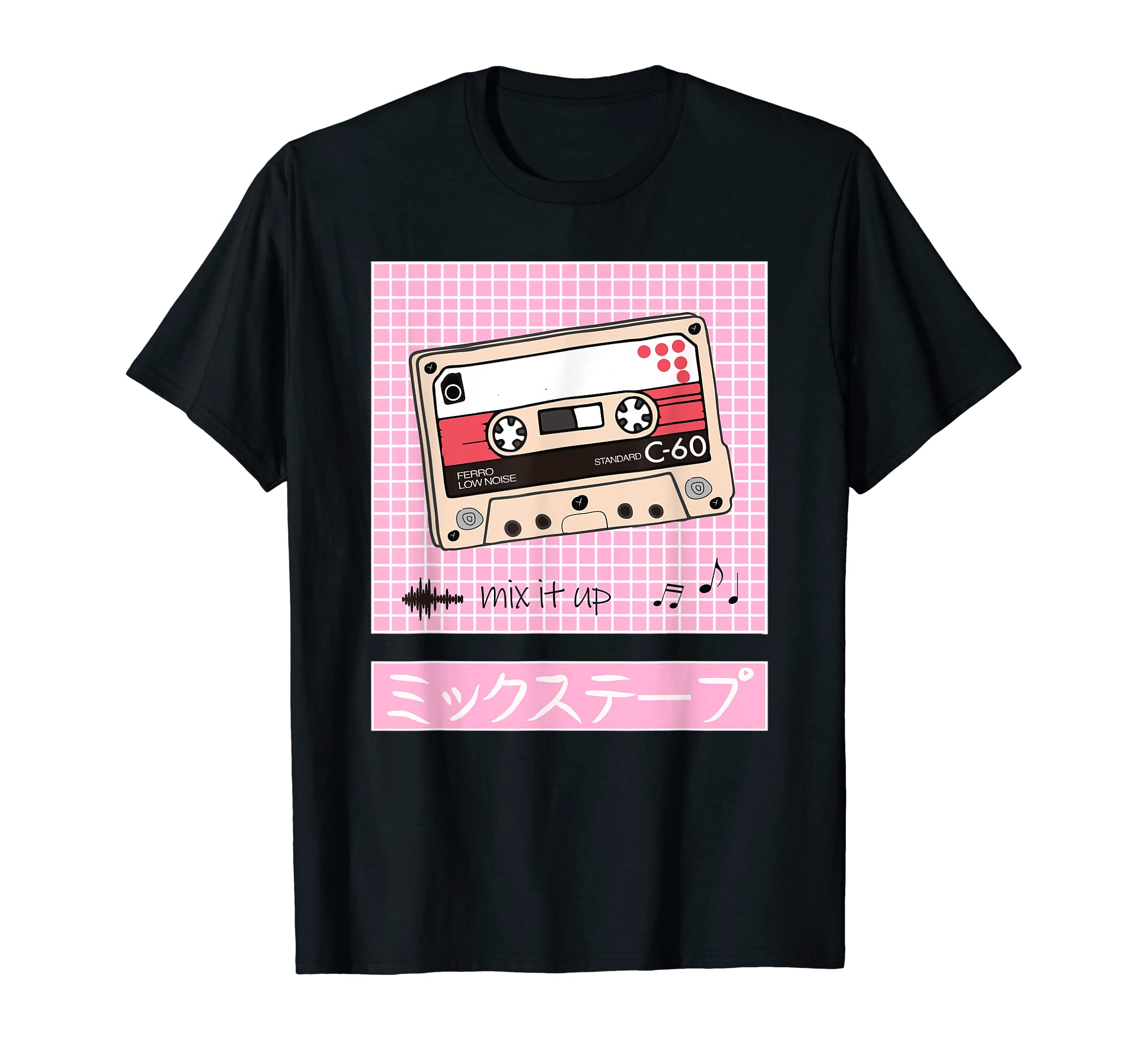 Japanese Aesthetic Cassette Tape 80S T-Shirt - Unique Graphic for Adults - T-Shirt, Sweatshirt, Hoodie