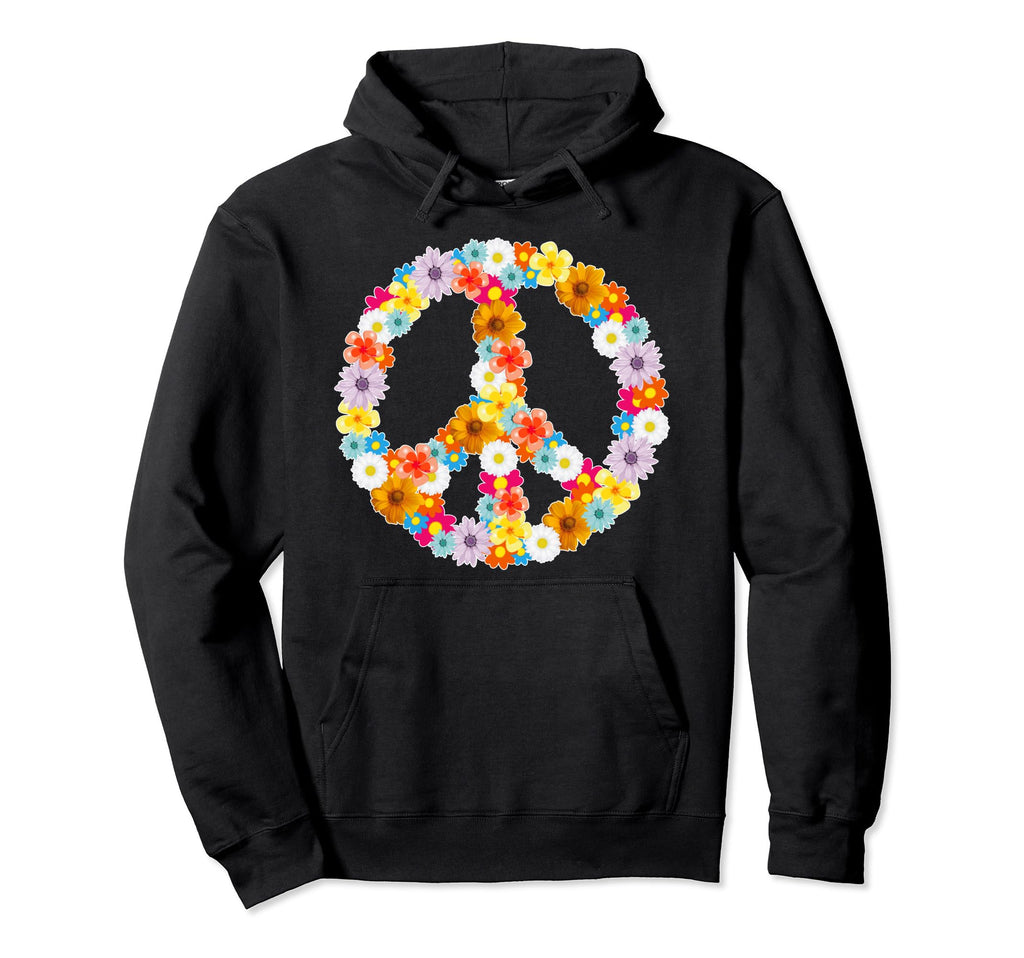 Flower I Hippie Flower Power Peace Sign Hoodie - Trendy Graphic Men Women - T-Shirt, Sweatshirt, Hoodie