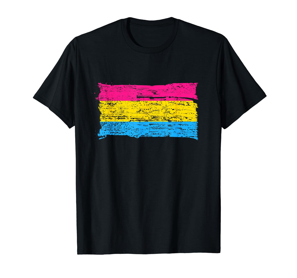 Pansexual Flag Pan Pride Distressed T-Shirt - Aesthetic Graphic for Adults - T-Shirt, Sweatshirt, Hoodie