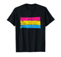 Pansexual Flag Pan Pride Distressed T-Shirt - Aesthetic Graphic for Adults - T-Shirt, Sweatshirt, Hoodie