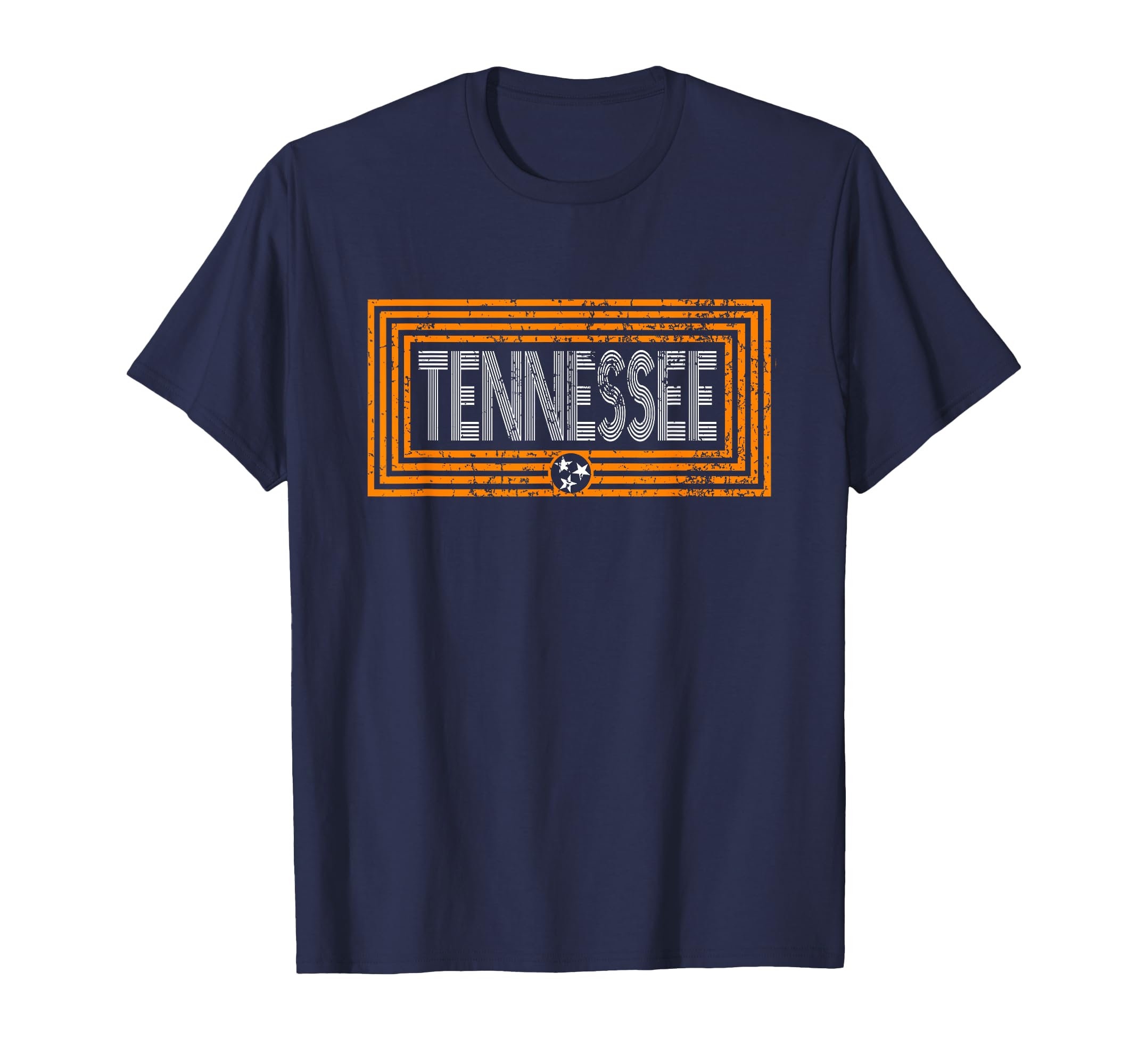 Tennessee Orange State Flag Distressed T-Shirt - Custom Art Print Men Women - T-Shirt, Sweatshirt, Hoodie