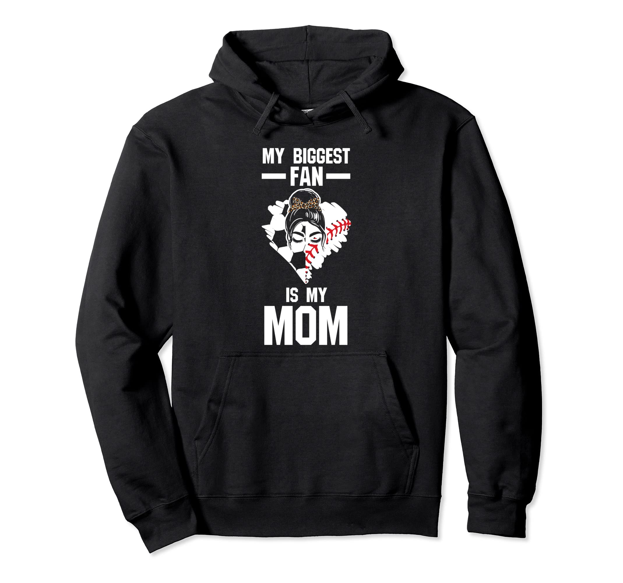 My Biggest Fan Is My Mom Ballmom Ball Hoodie - Trendy Graphic for Adults - T-Shirt, Sweatshirt, Hoodie