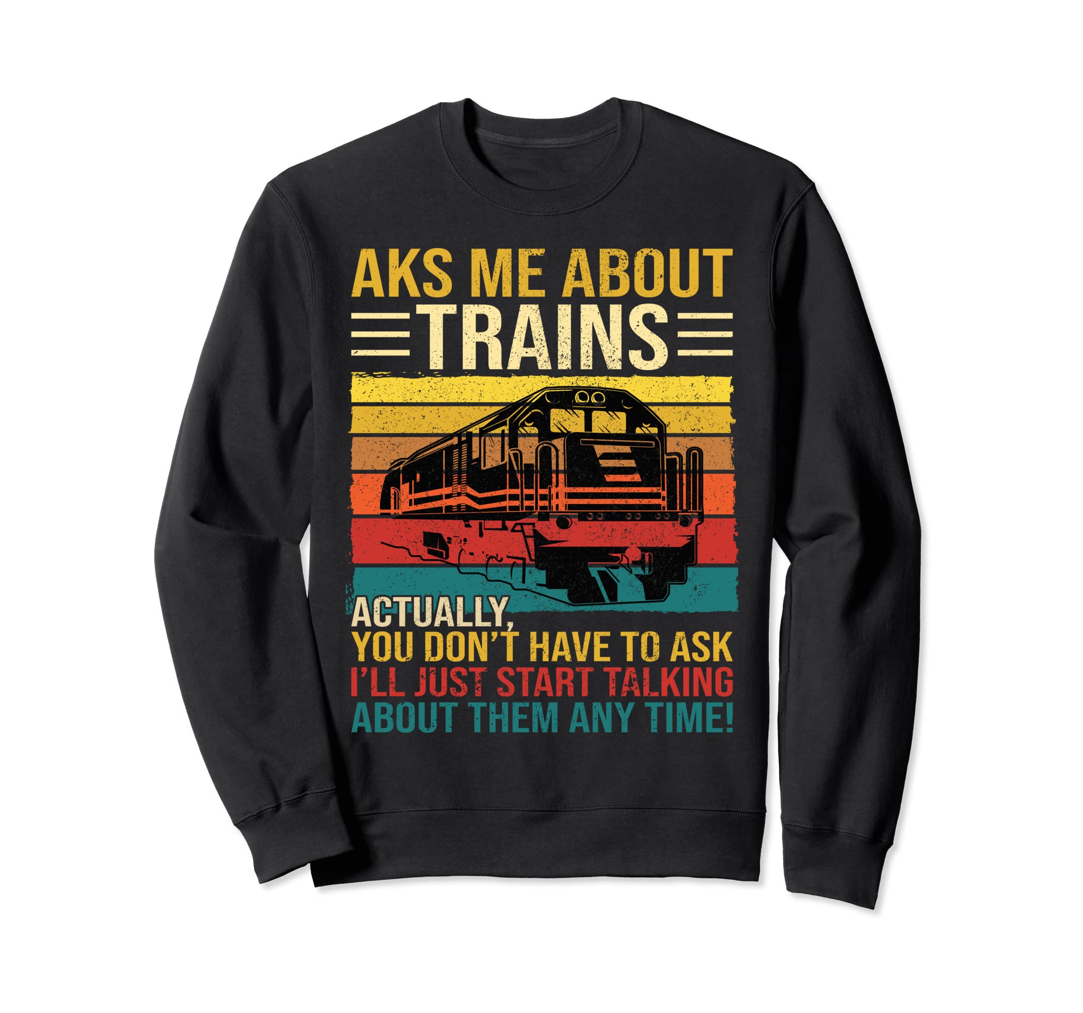 Train Distressed Engineer Engine Sweatshirt - Graphic Print Men Women - T-Shirt, Sweatshirt, Hoodie