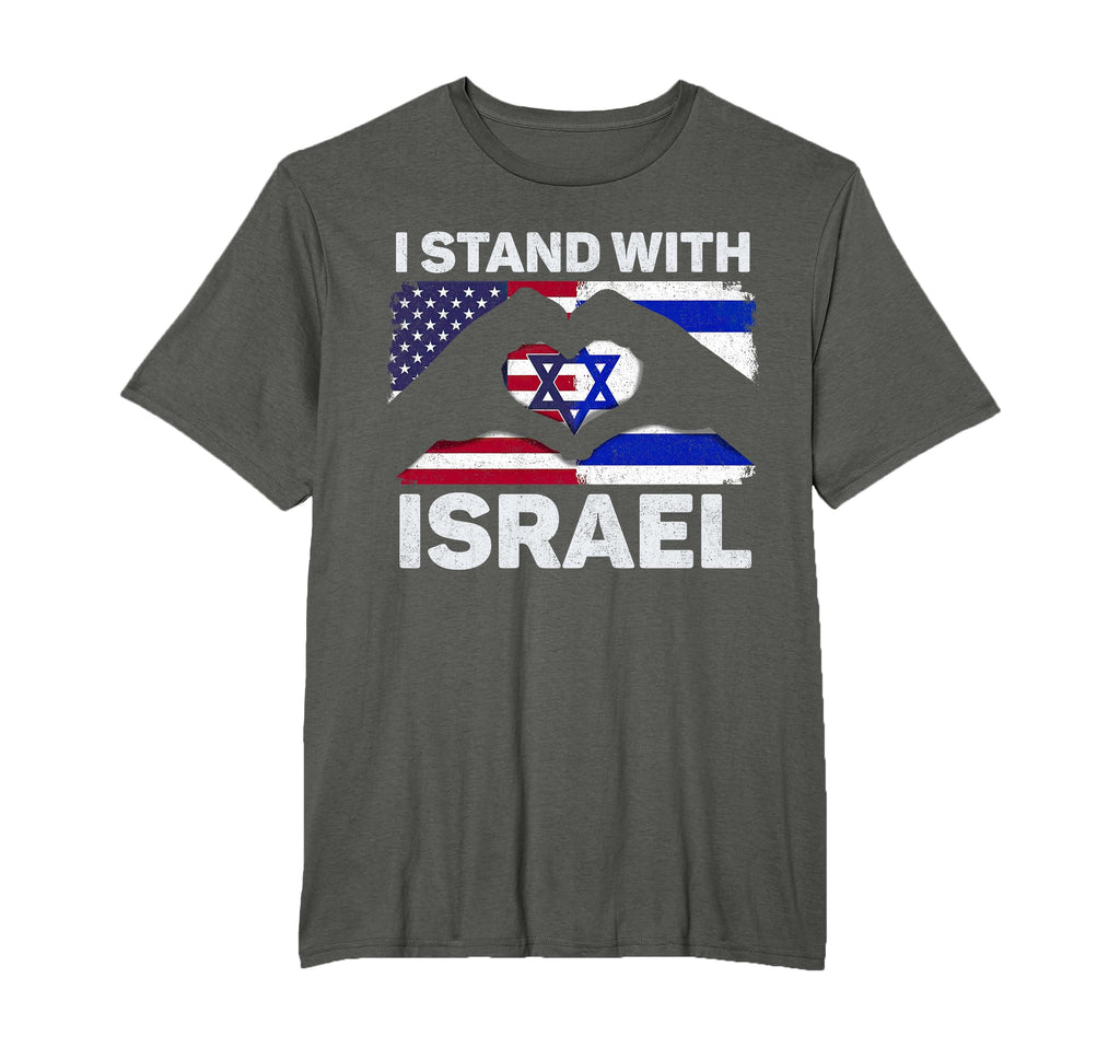 I Stand Israel Usa American Flag T-Shirt - Novelty Apparel Men Women - T-Shirt, Sweatshirt, Hoodie