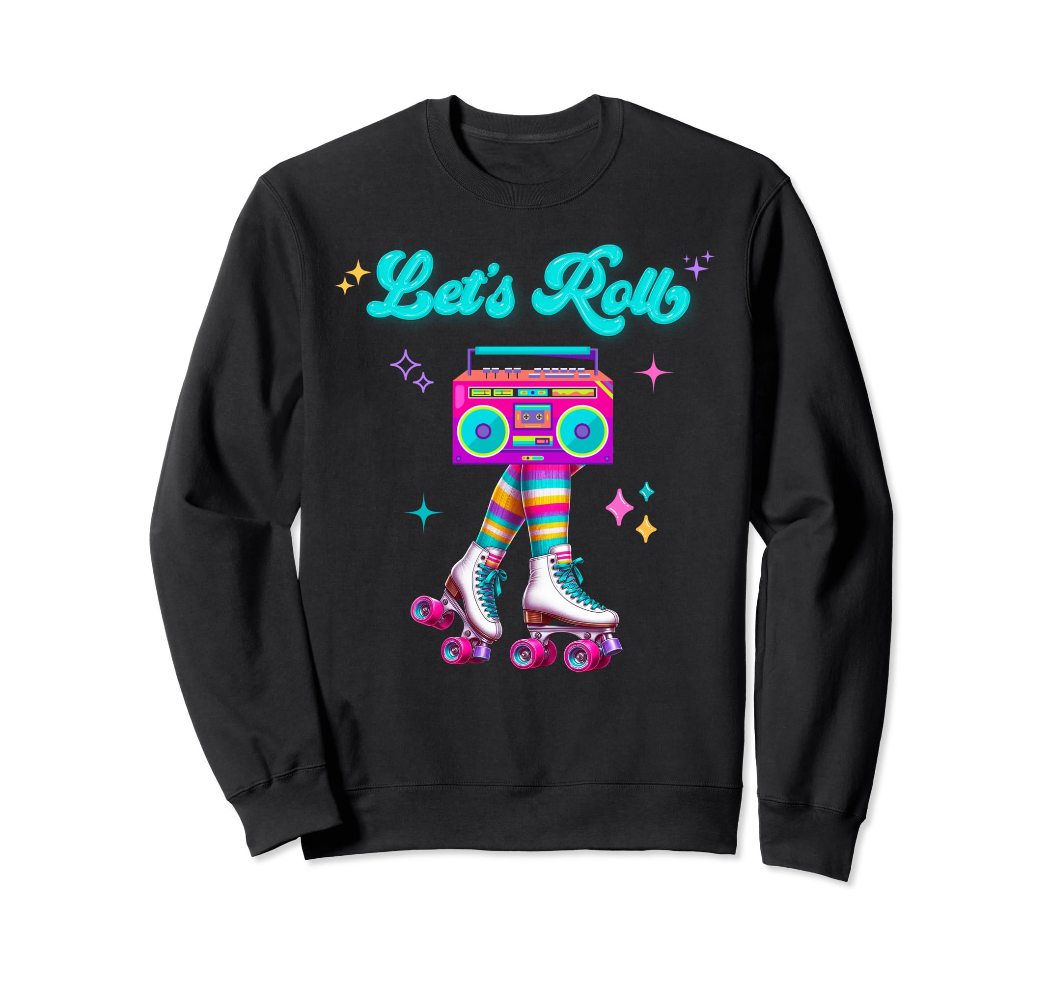 Roller Skates Party 80S 90S Outfit Sweatshirt - Custom Art Print Men Women - T-Shirt, Sweatshirt, Hoodie