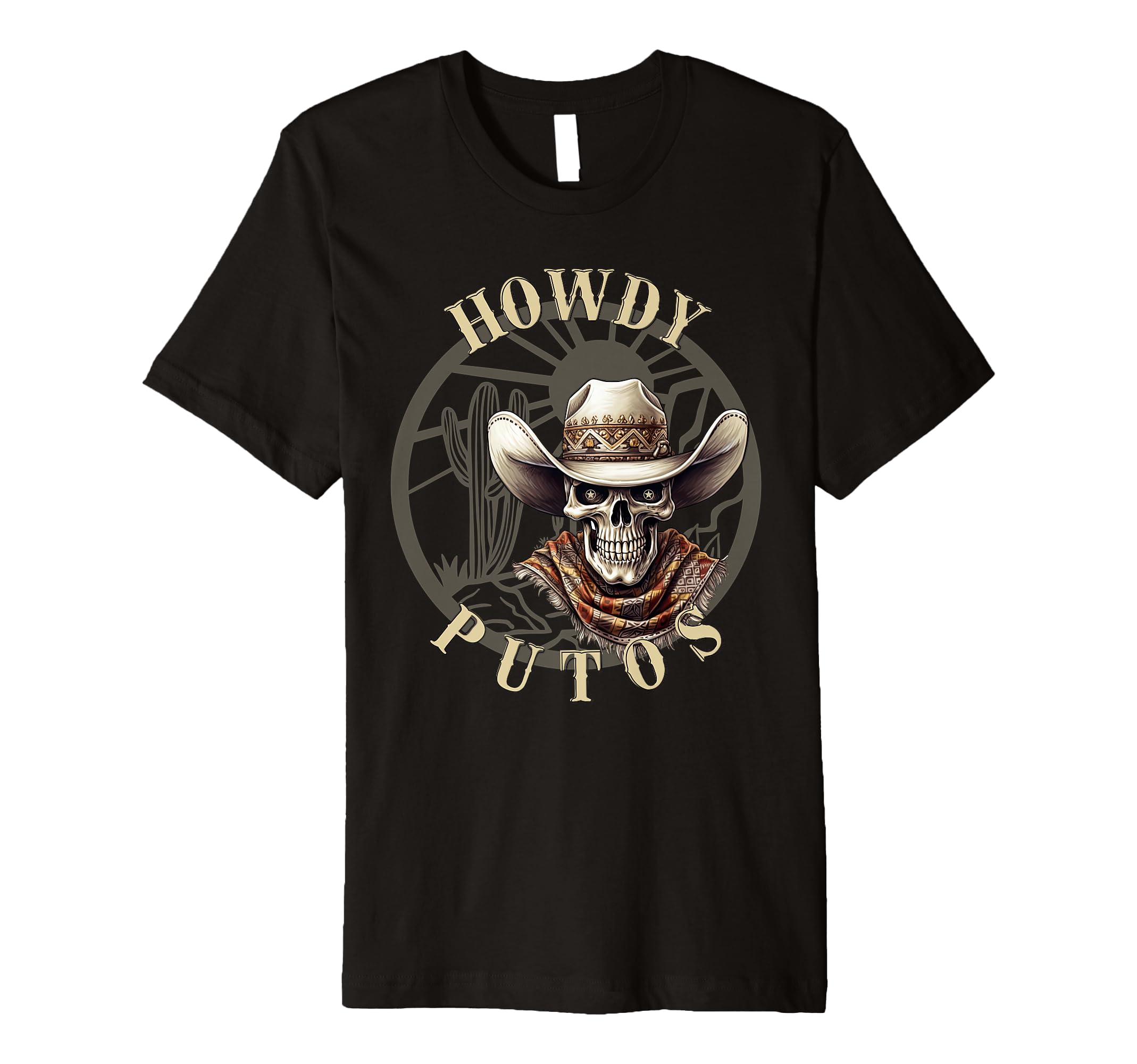 Howdy Putos Skelleton Cowboy T-Shirt - Aesthetic Graphic Unisex - T-Shirt, Sweatshirt, Hoodie