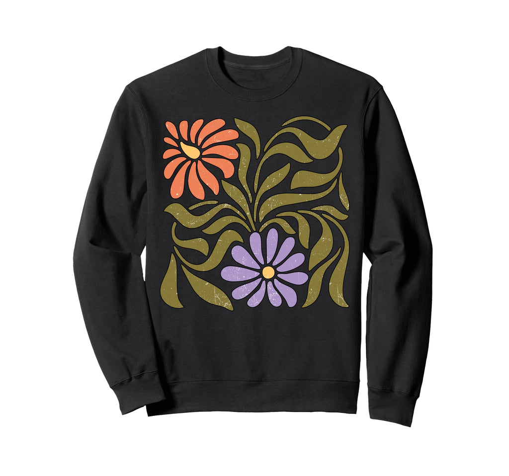 Boho Wildflowers Botanical Floral Sweatshirt - Trendy Graphic Unisex - T-Shirt, Sweatshirt, Hoodie