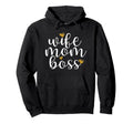 Wife Mom Boss Golden Heart Love Gift Hoodie - Novelty Apparel Unisex - T-Shirt, Sweatshirt, Hoodie