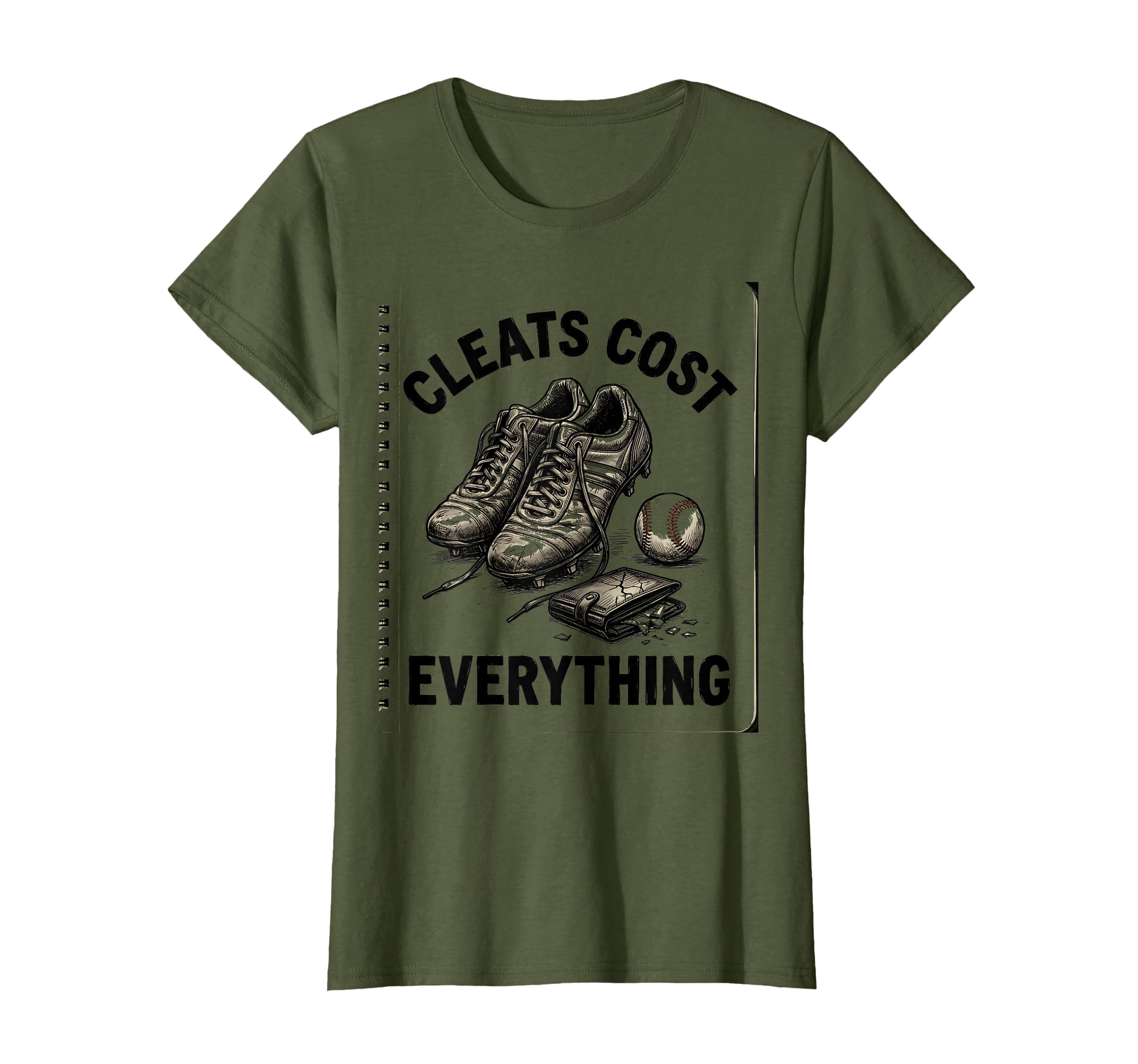 Cleats Cost Everything Baseball Mom T-Shirt - Custom Art Print Unisex - T-Shirt, Sweatshirt, Hoodie