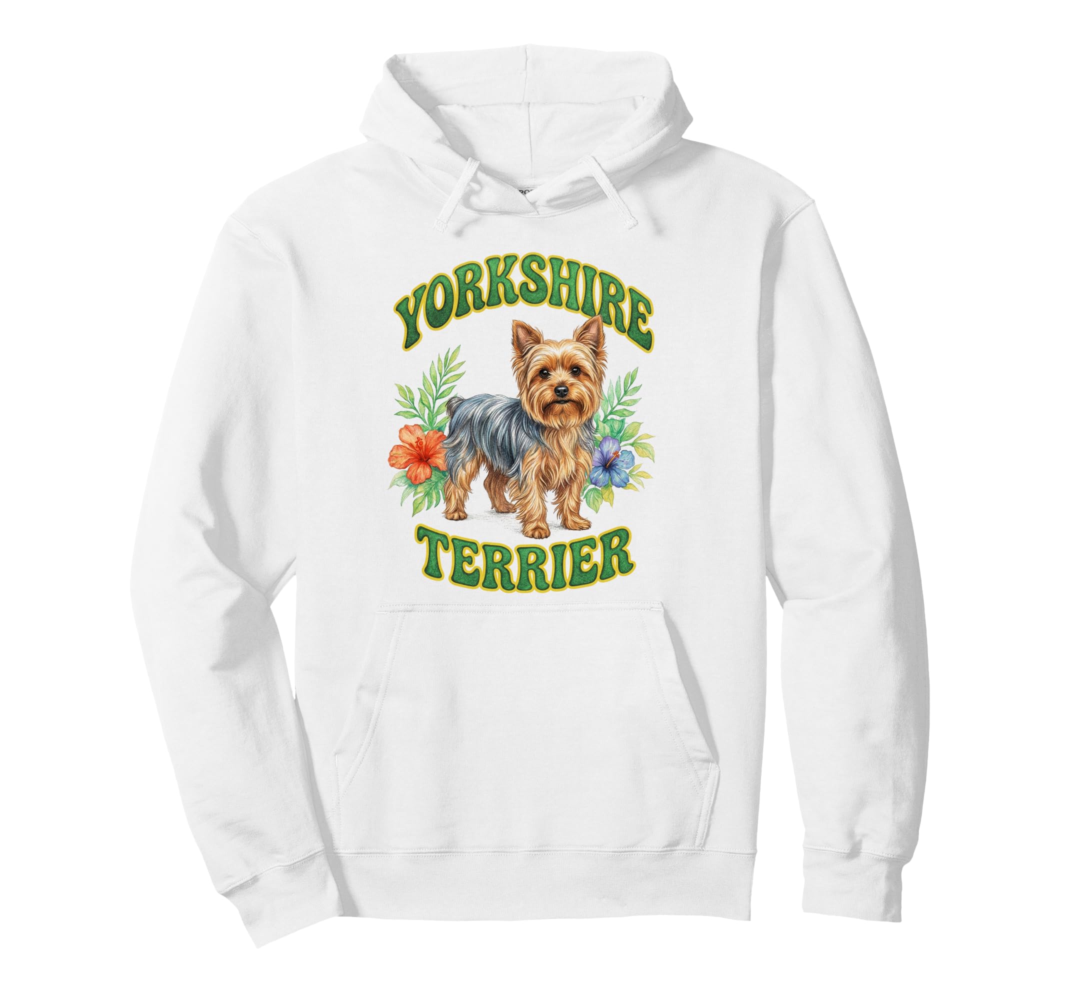 Yorkshire Terrier Groovy Floral Hoodie - Aesthetic Graphic Unisex - T-Shirt, Sweatshirt, Hoodie