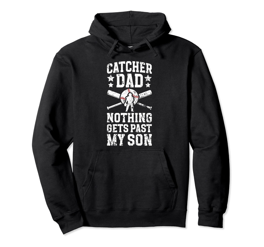 Baseball Catcher Dad Proud Dad Baseball Hoodie - Trendy Graphic Unisex - T-Shirt, Sweatshirt, Hoodie