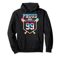 Proud Mom Baseball Player Number 99 Ice Hoodie - Trendy Graphic Unisex - T-Shirt, Sweatshirt, Hoodie