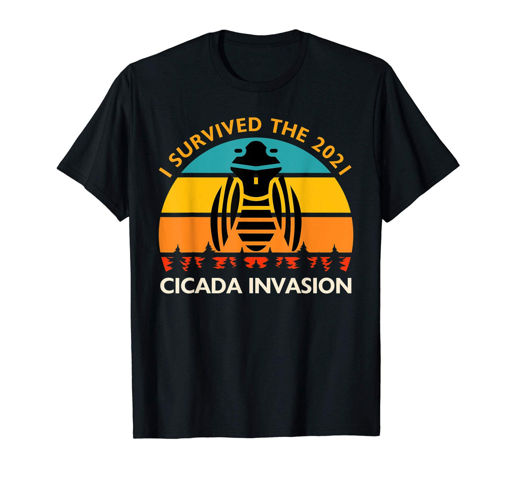Cicada Invasion 2021 I Survived Sunset Bug T-Shirt - Unique Graphic Unisex - T-Shirt, Sweatshirt, Hoodie
