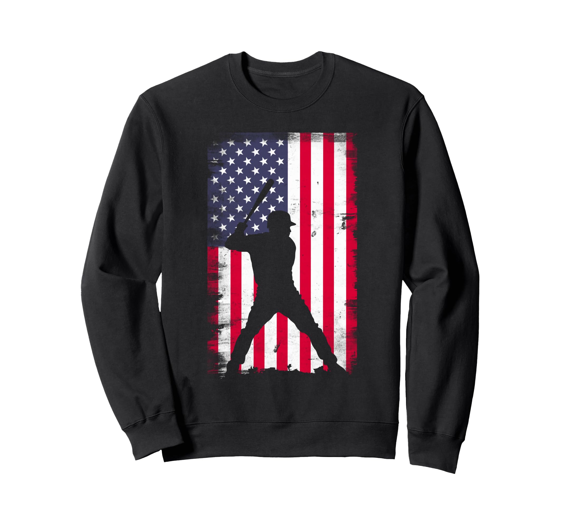 Baseball Usa Flag Patriotic Fourth Sweatshirt - Aesthetic Graphic Unisex - T-Shirt, Sweatshirt, Hoodie