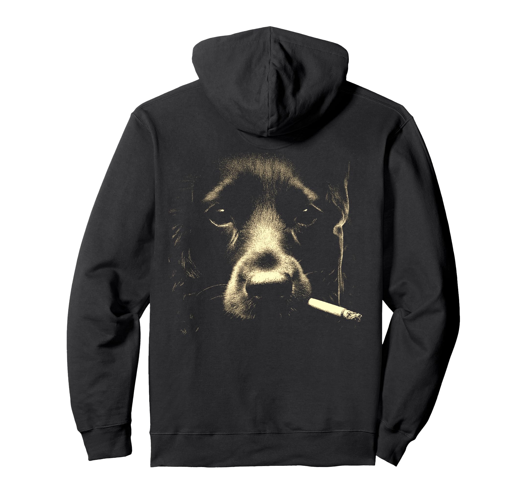 English Cocker Spaniel Smoking Cigarette Hoodie - Graphic Print Unisex - T-Shirt, Sweatshirt, Hoodie